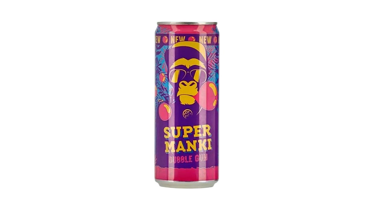 Gaivusis gėrimas Super Manki Bubble Gum 0,33L