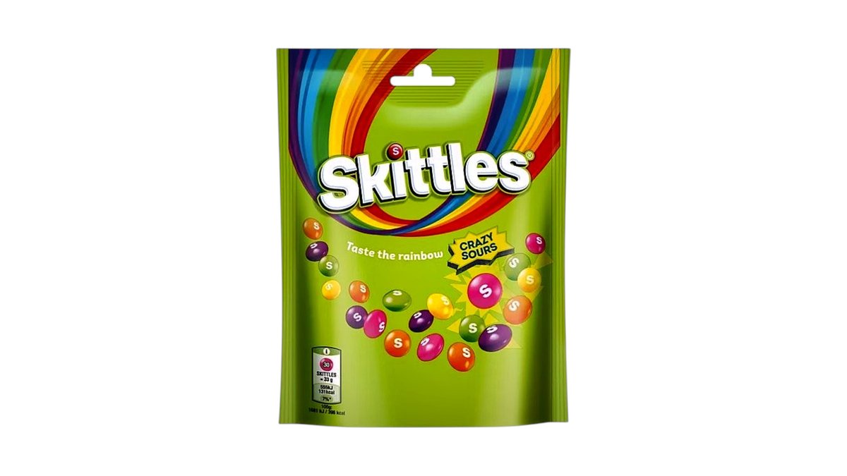 Rūgštūs vaisių sk. saldainiai Skittles Sours, 152g