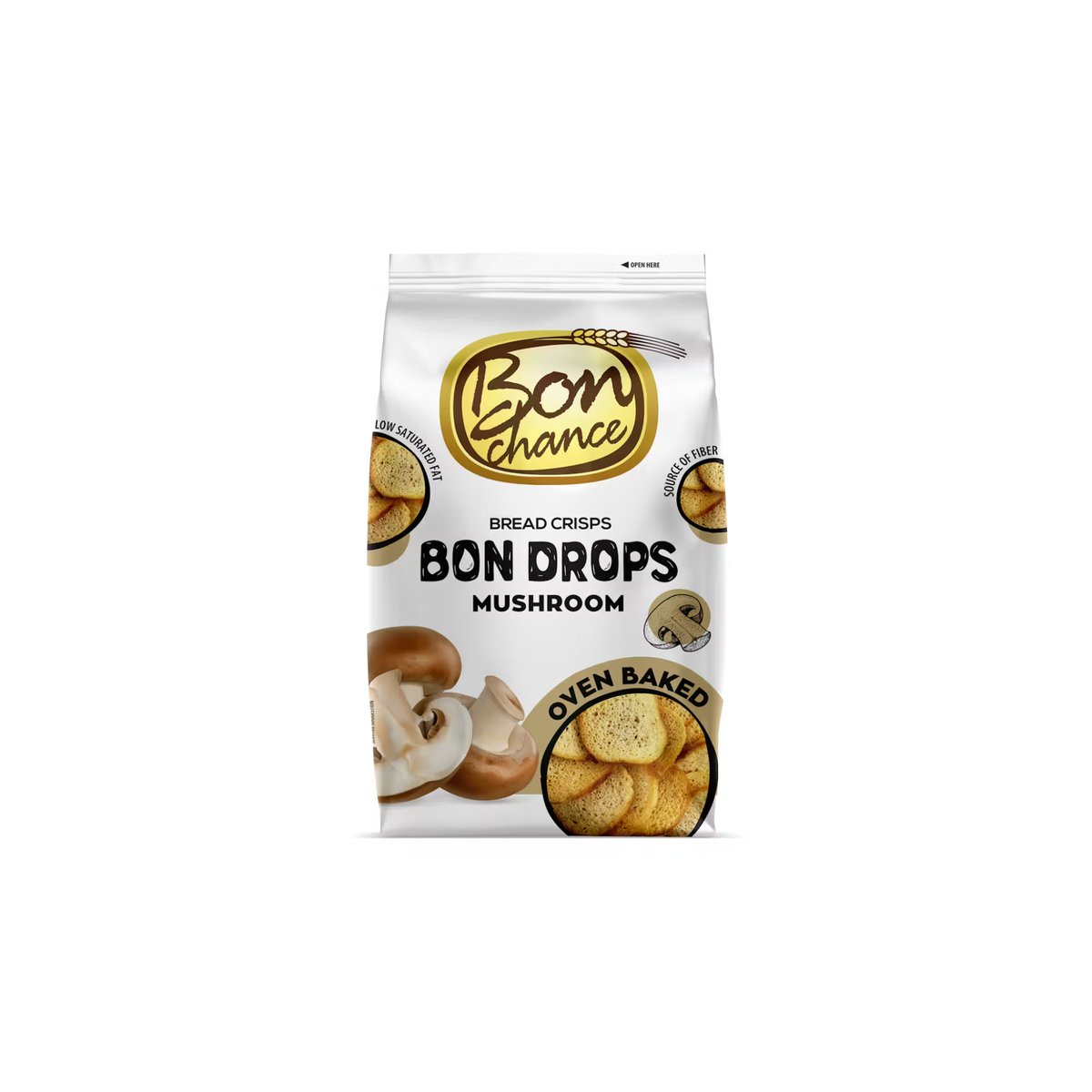 Duonos traškučiai BON CHANCE, su grybais, 70 g