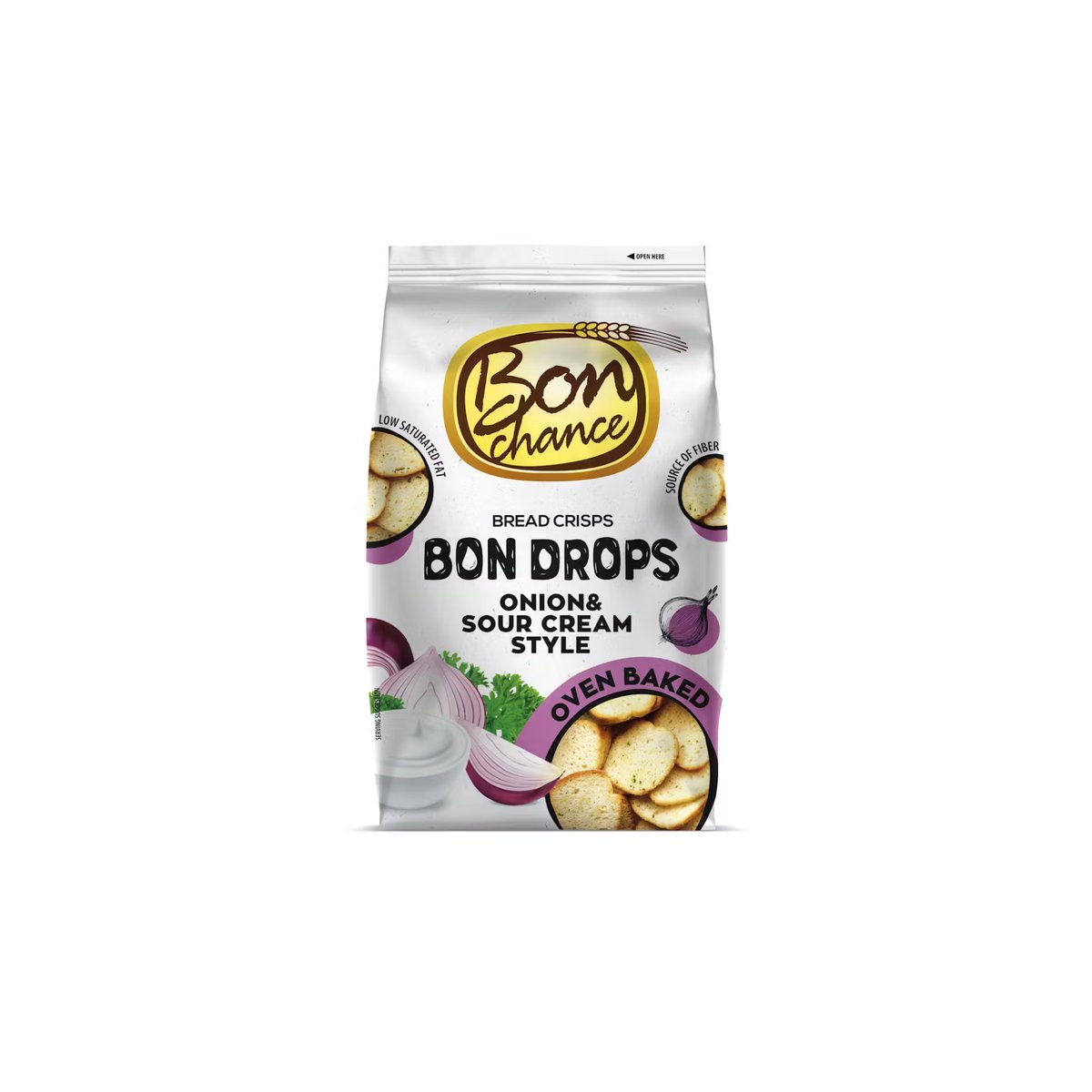 Duonos traškučiai BON CHANCE, su grietine ir svogūnais, 70 g