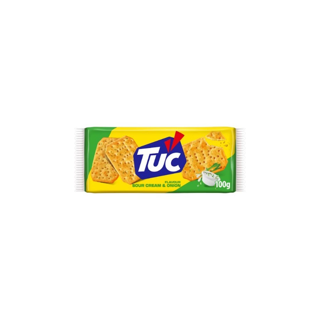 Grietinės ir svogūnų skonio krekeriai TUC SOUR CREAM & ONION, 100 g