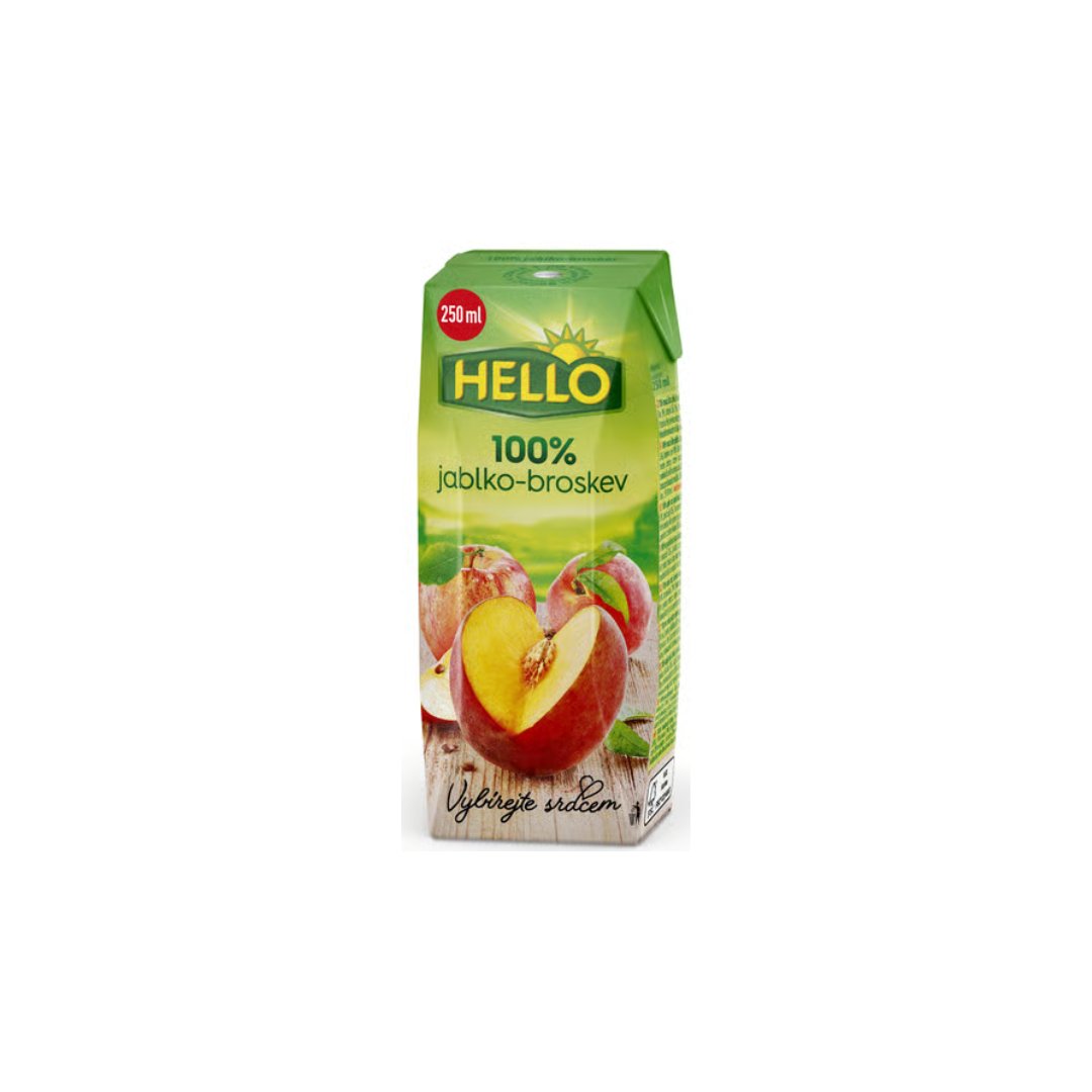 Sultys HELLO (OBUOLIŲ IR PERSIKŲ SK.), 250 ml