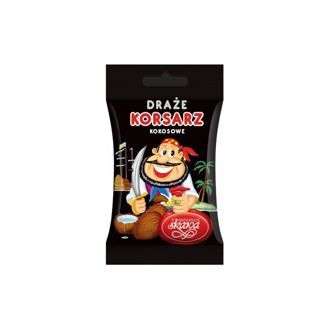 Dražė SKAWA Korsarai, kokosų skonio, 70g