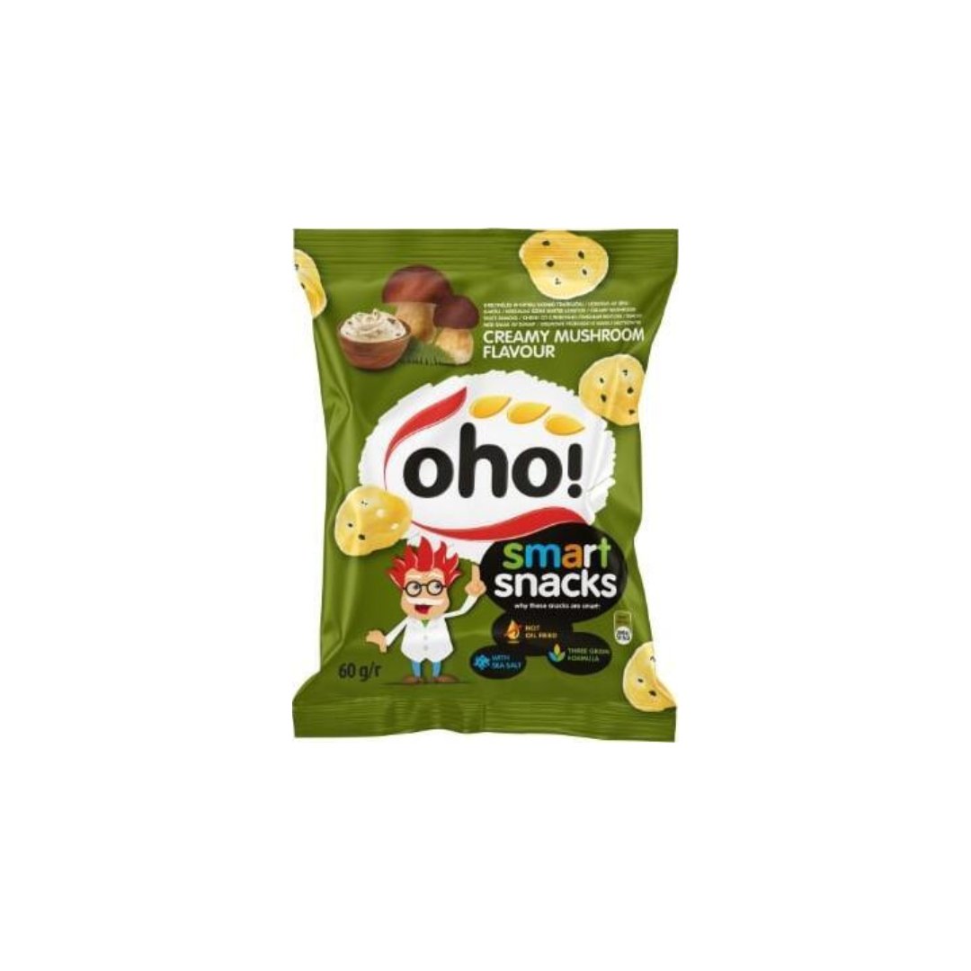 Traškučiai OHO, grietinėlės ir grybų skonio, 60 g