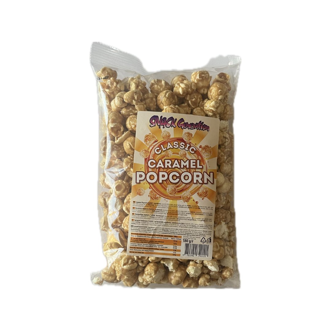 Spraginti kukuruzas CLASSIC su karamelės apvalkalu, 180 g