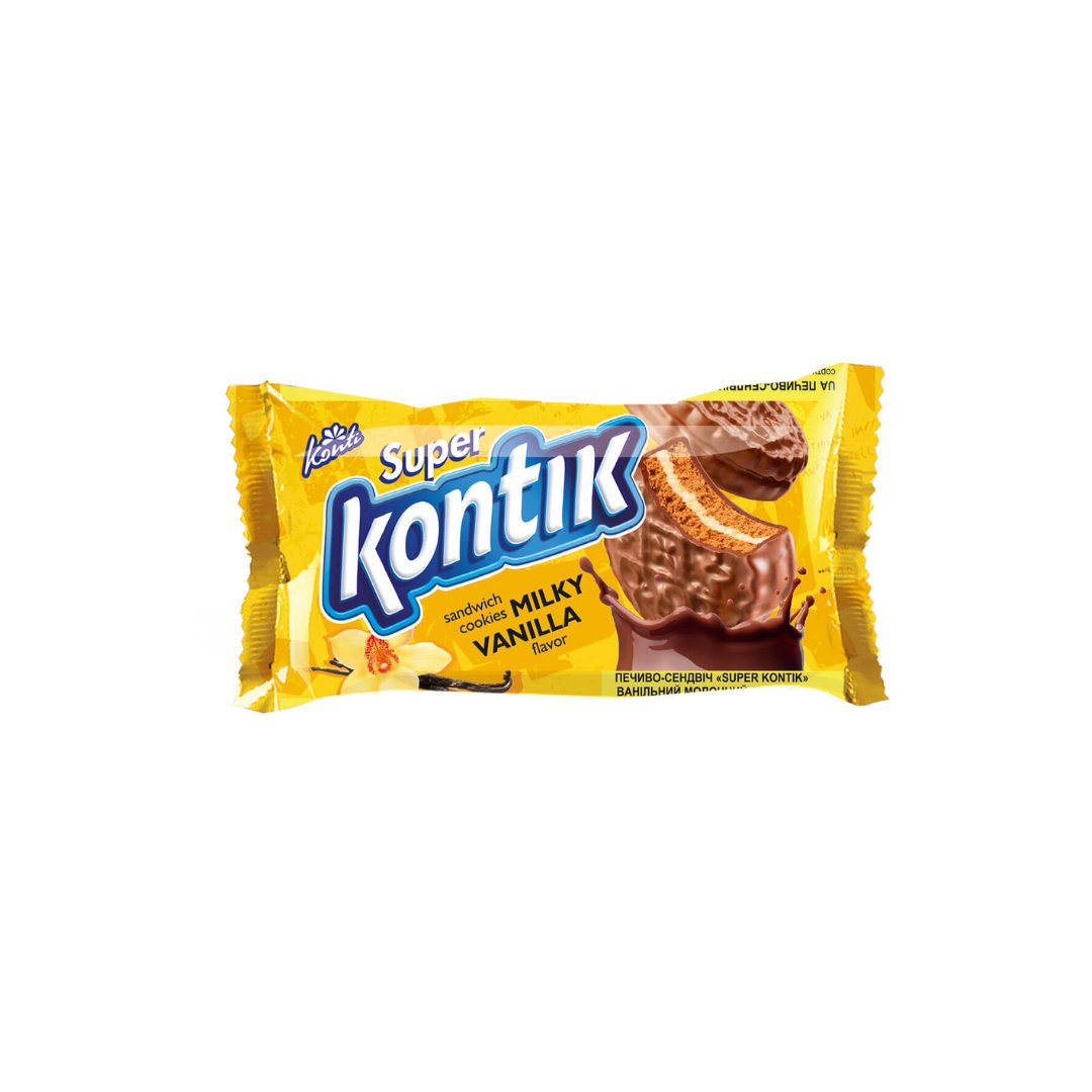 Sausainiai "Super Kontik" vaniliniai pieno skonio, 90 g
