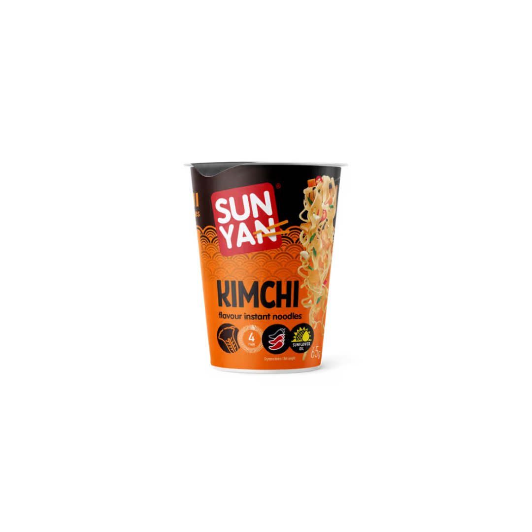 Makaronai SUN YAN KIMCHI skonio, 65 g