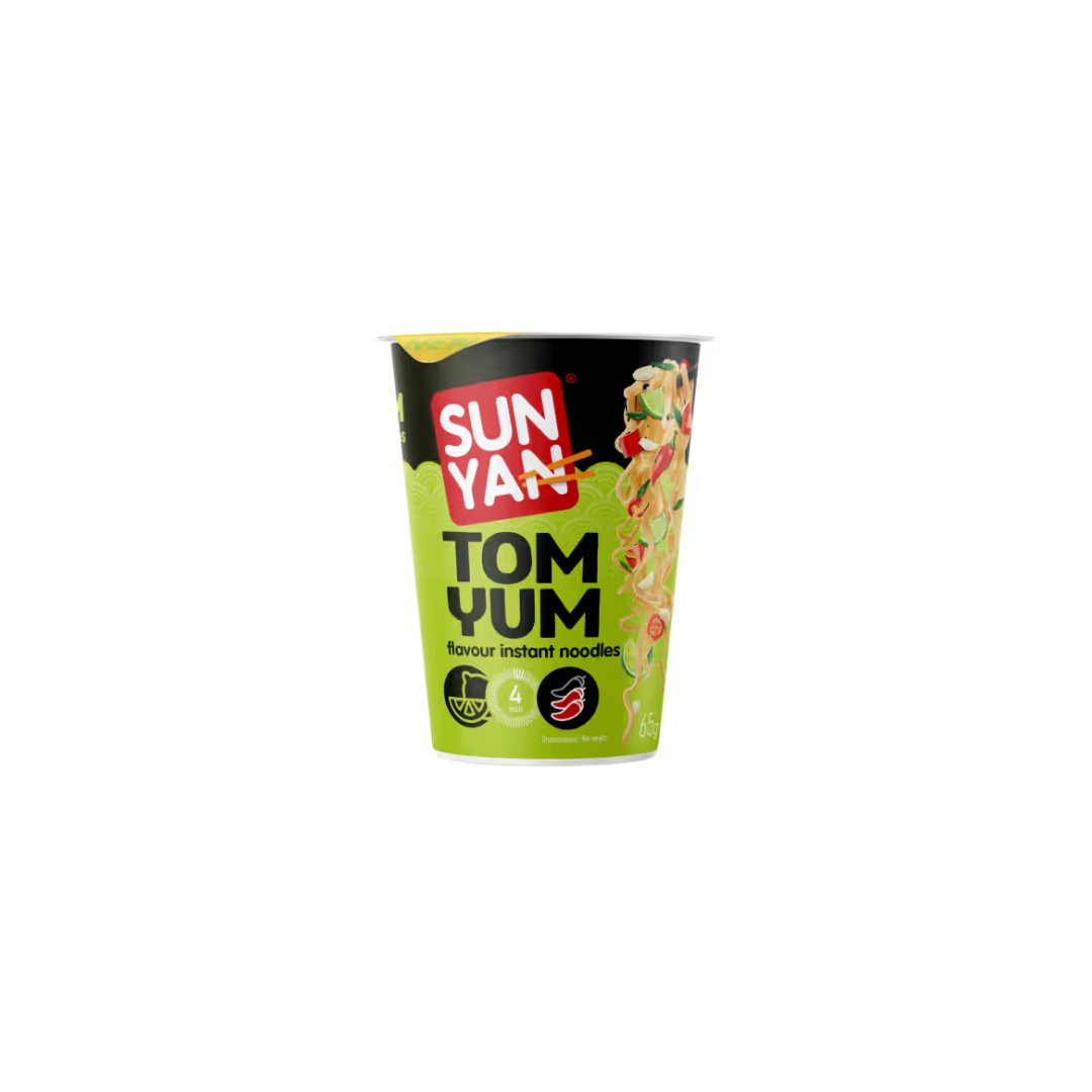 Greitai paruošiami makaronai SUN YAN TOM YUM, 65 g