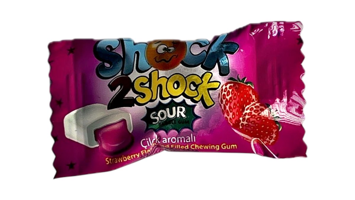 Kramtomoji guma SCHOCK SOUR STRAWBERRY 4g
