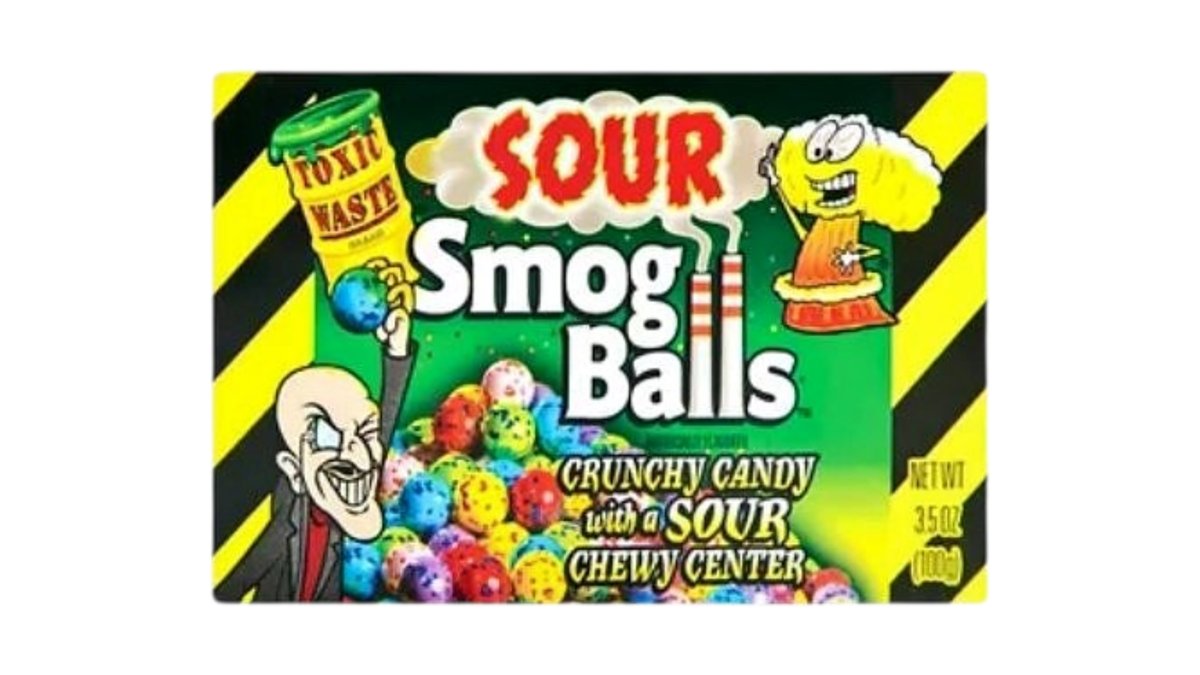 Saldainiai TOXIC WASTE SOUR SMOG BALLS, 99g