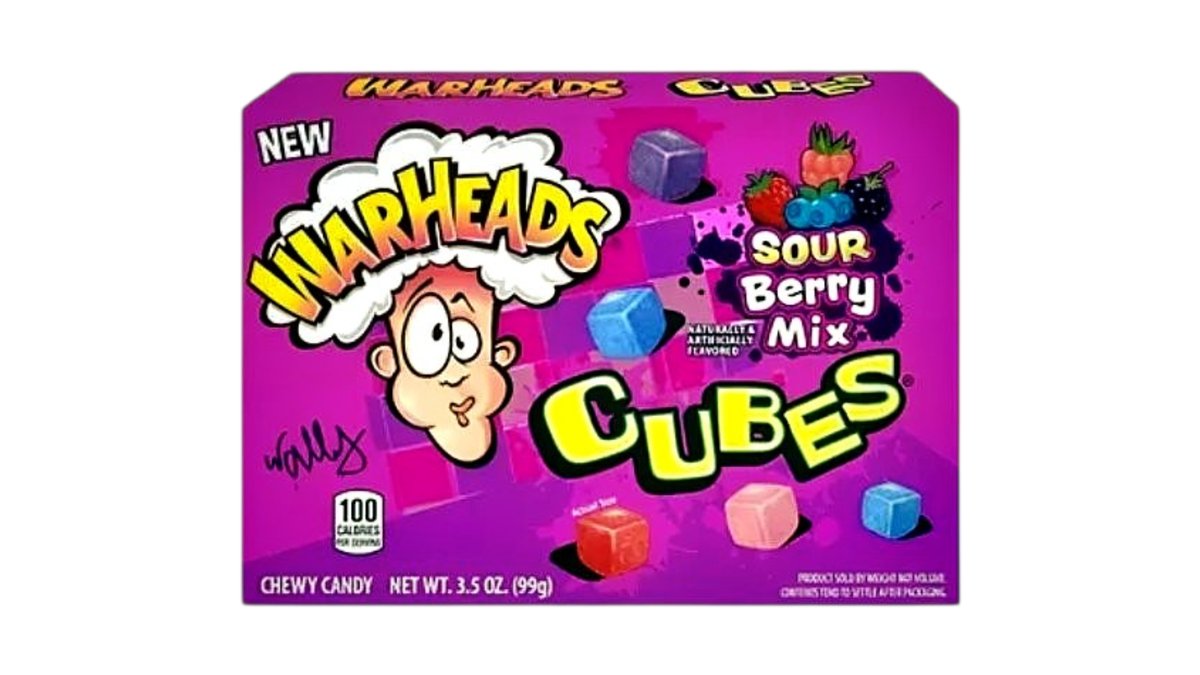 Kramtomi saldainiai WARHEADS CUBES (BERRY), 99g