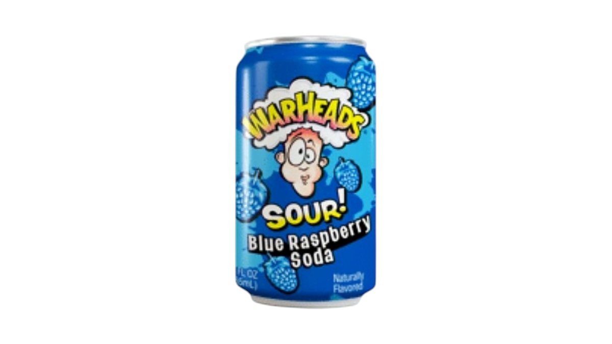 Mėlinųjų aviečių skonio rūgštus gaivusis gėrimas WARHEADS 330ml.