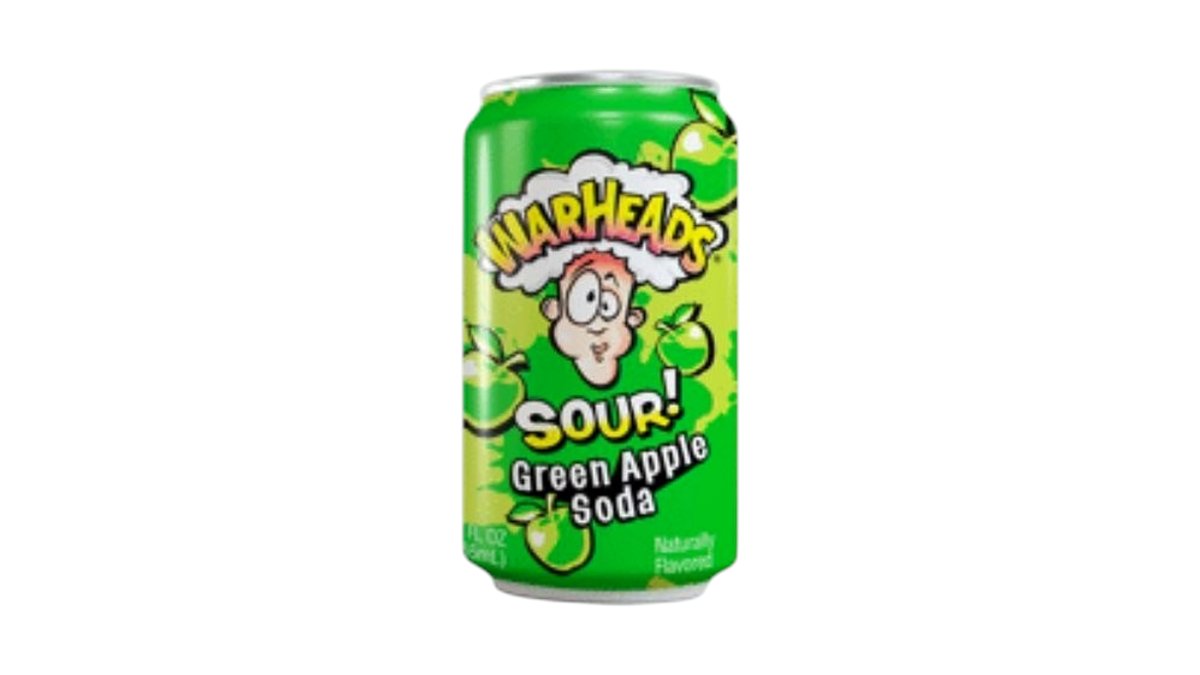 Žaliųjų obuolių skonio rūgštus gaivusis gėrimas WARHEADS 330ml.
